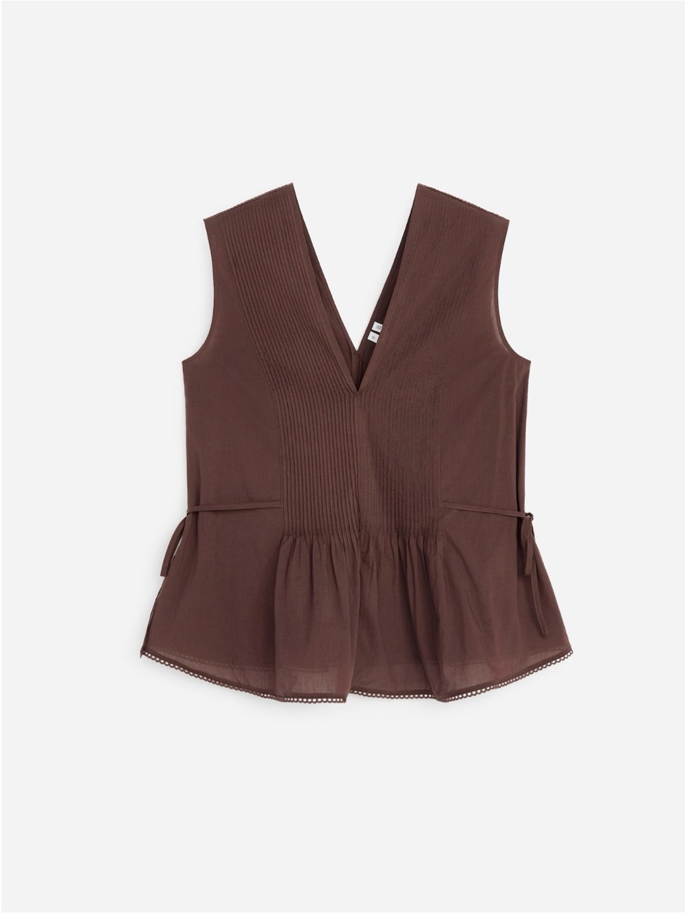 NWT Arket Pintuck Top in Brown